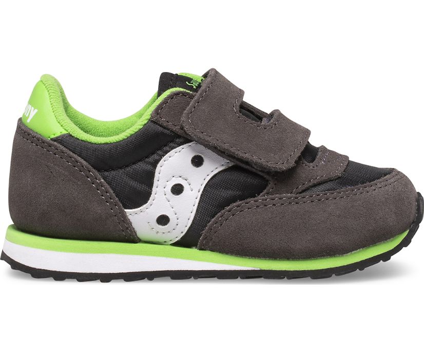 Saucony Baby Jazz Hook & Loop Sneakers Barn Grå Svarta Gröna | Sverige 246WNB